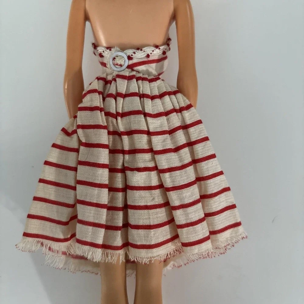 Vintage Barbie Sun Dress Premier Bild Lilli Rose Trim Red White Striped And Doll